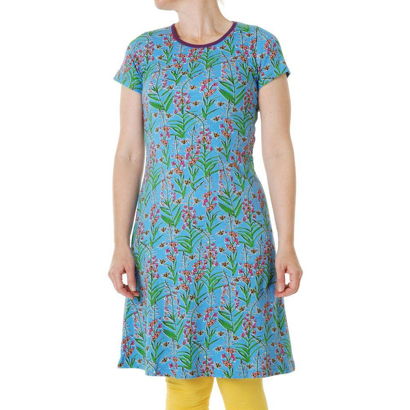 DUNS Sweden Autumn Willowherb Blue Short sleeve Dress Basic sale