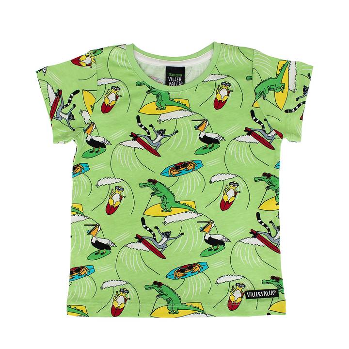 VILLERVALLA SS T-SHIRT SURFING ANIMALS PEA Sale