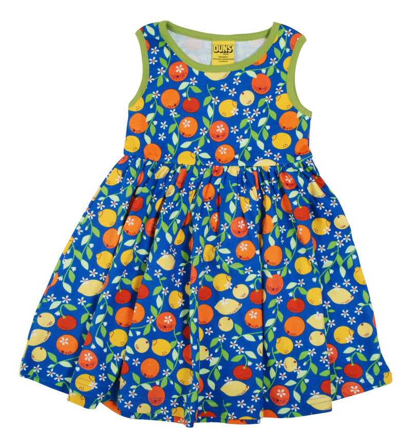 DUNS Sweden Spring Citrus - Blue Sleeveless Dress w Gather Skirt