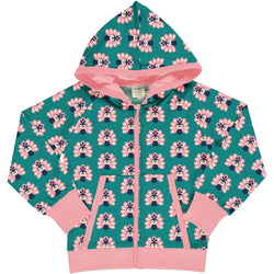 Maxomorra Autumn Cardigan Hood Sweat PEACOCK sale