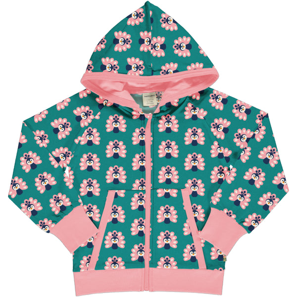 Maxomorra Autumn Cardigan Hood Sweat PEACOCK sale