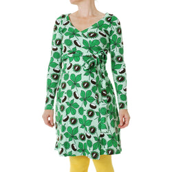 DUNS Sweden Autumn 2020 Chestnut Brook Green Adult Wrap Dress Long Sleeve sale