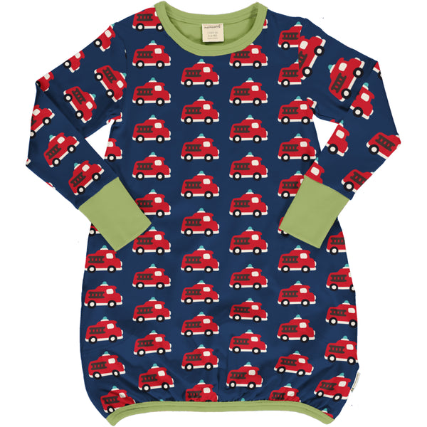 Maxomorra Autumn 2020 Dress Balloon LS FIRE TRUCK sale