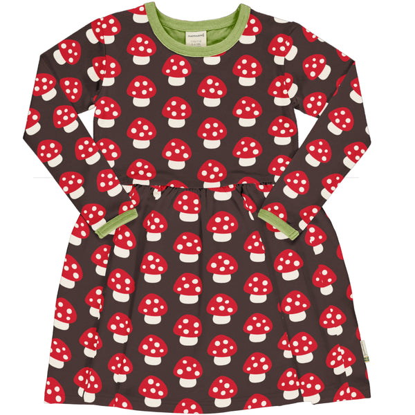 Maxomorra Autumn Dress Spin LS MUSHROOM sale