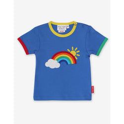 Toby Tiger SS21 Organic Rainbow Sun and Cloud Applique T-Shirt