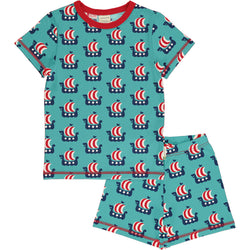 Maxomorra Spring Pyjama Set SS VIKING SHIP Sale