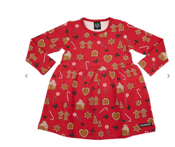 Villervalla Long Sleeve Flared Dress - Gingerbread Tango sale