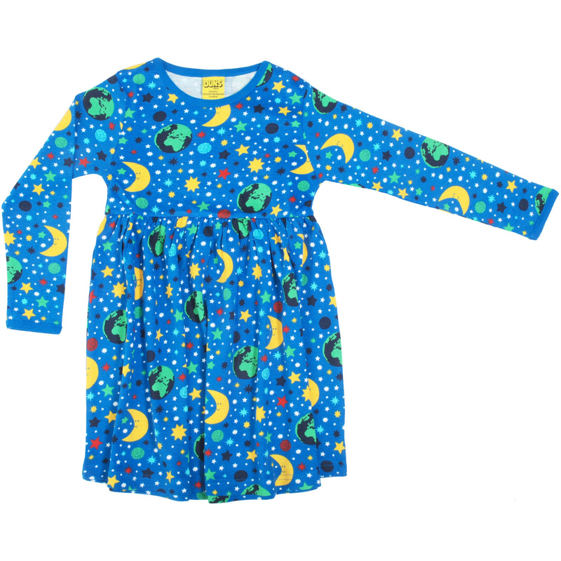 DUNS Sweden Winter 2020 LS Gathered Dress Mother Earth Blue Sale